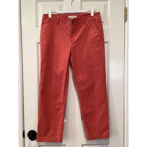 LOFT The Slim Coral Cotton Blend Chino Pants Size 6